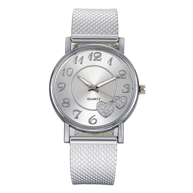 Women's Stainless Steel Rose Quartz Watch
