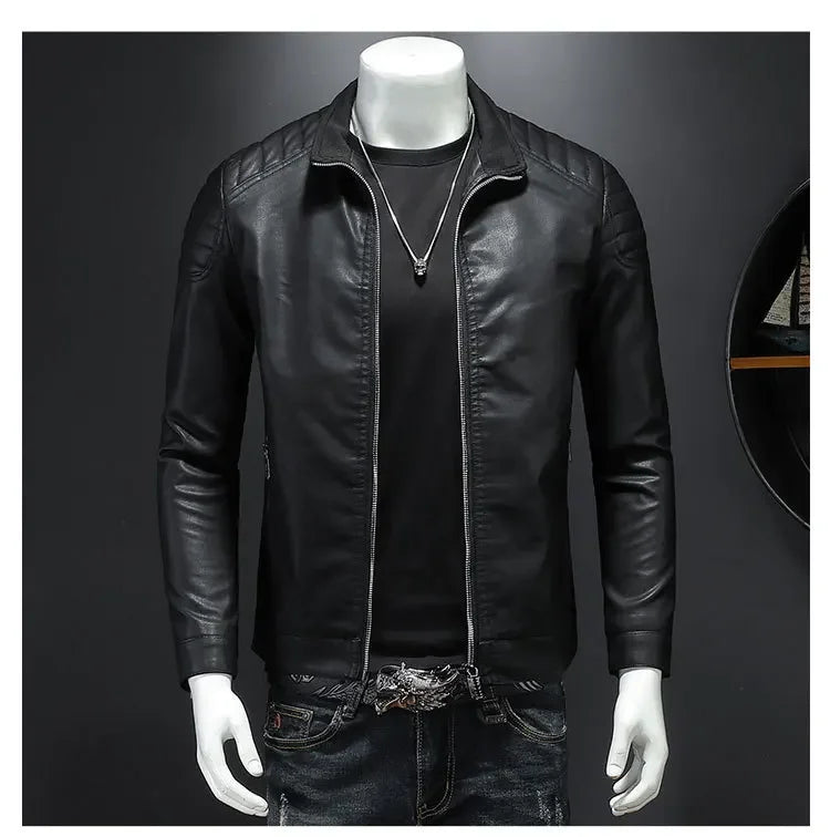 Men's Fitted Biker Leather Jacket