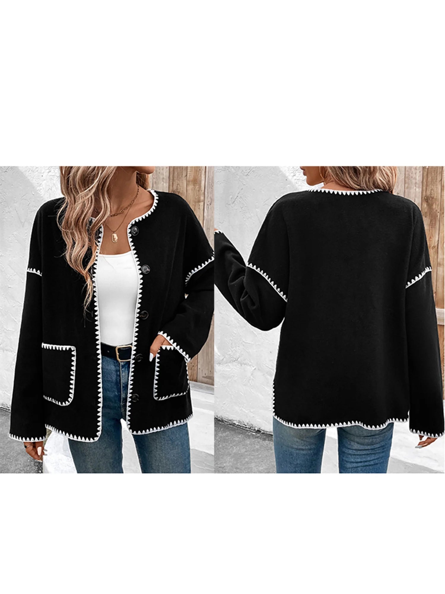 Women's Button Jacket Loose Fit
