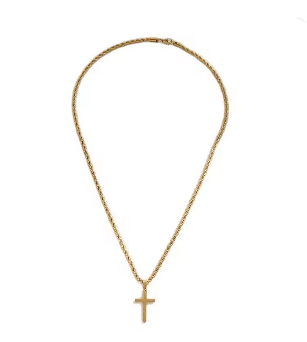 Men's Christian Cross Christ Necklace Chain