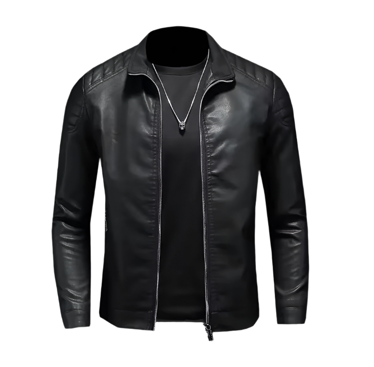 Men's Fitted Biker Leather Jacket
