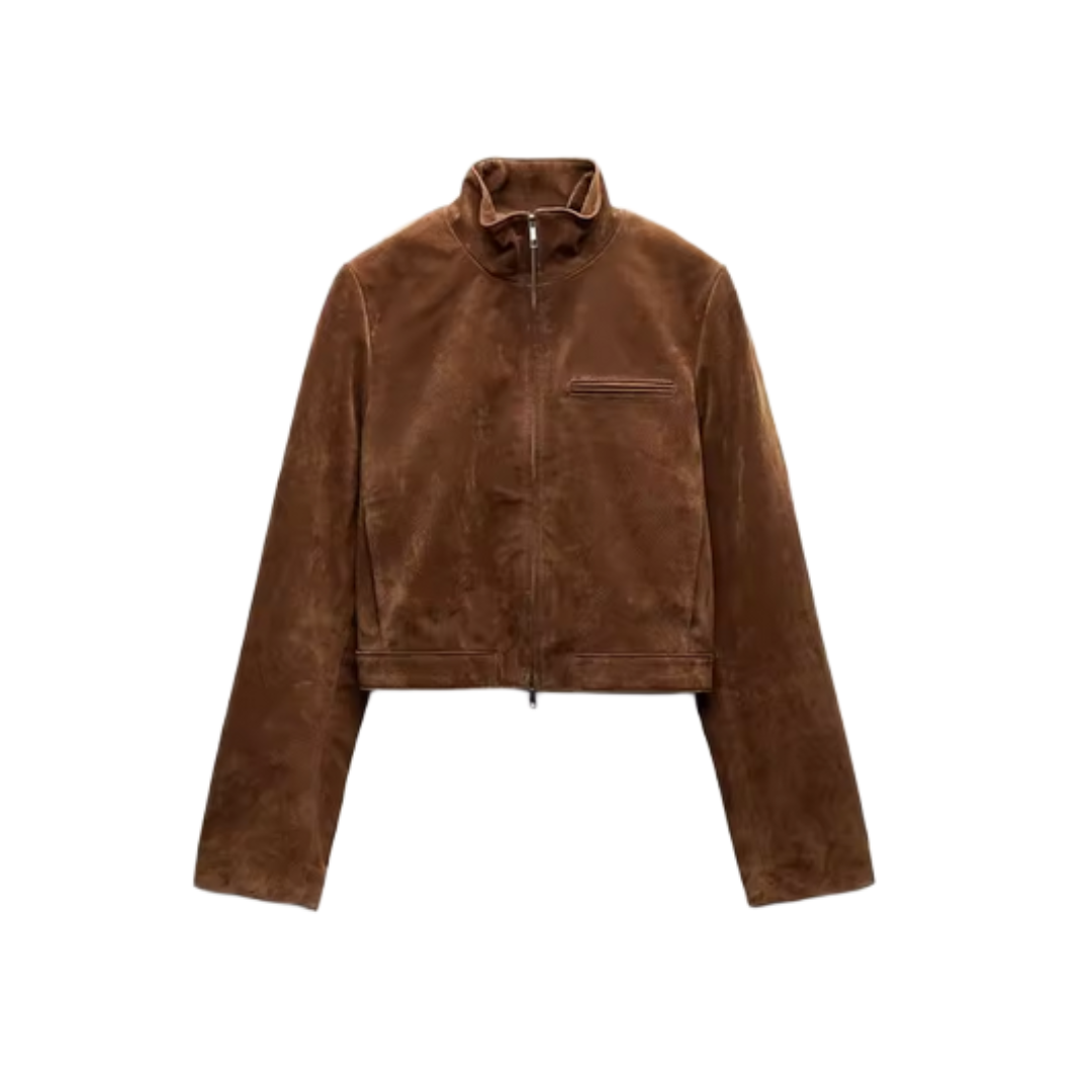 Women's Zip up Suede Jacket