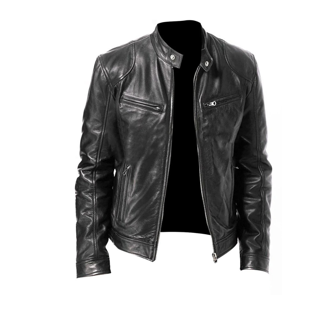 Men's Leather Biker Jacket