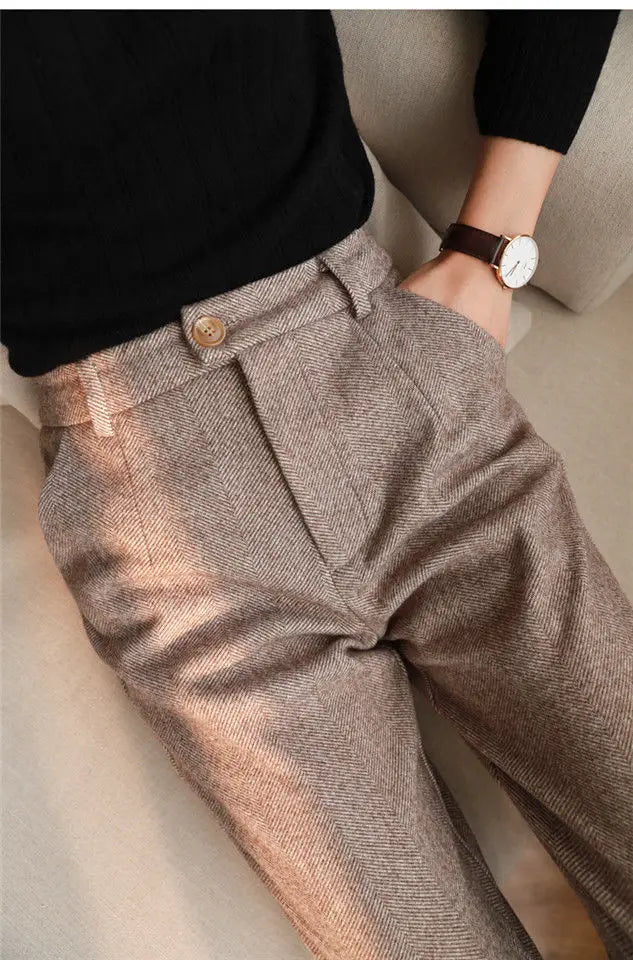 Women's Casual Straight Textured Dress Pants