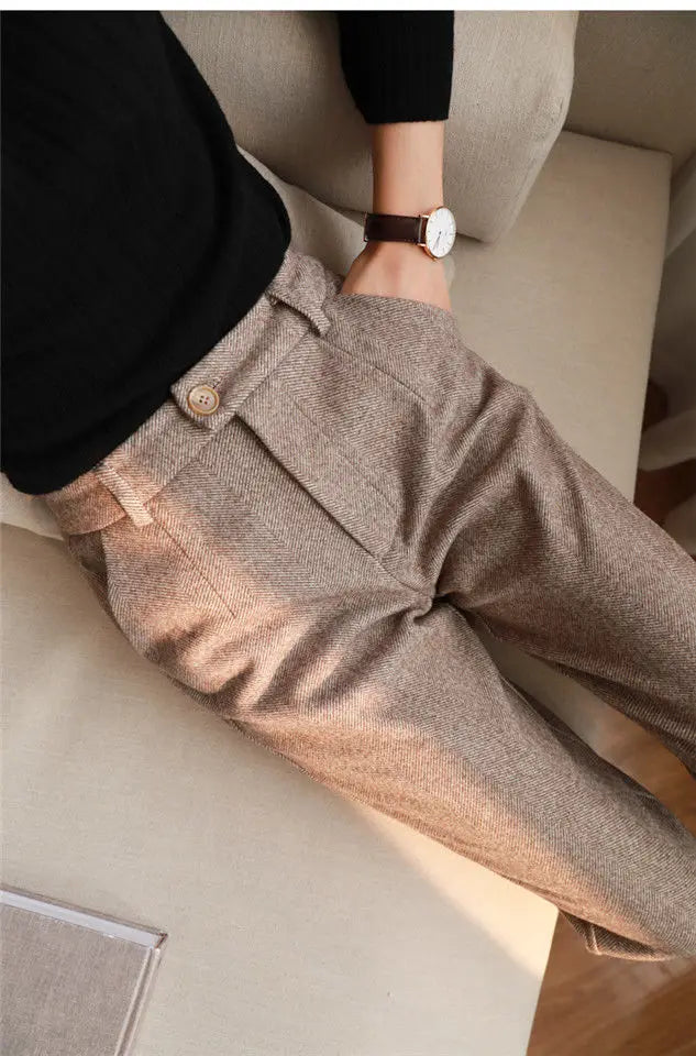 Women's Casual Straight Textured Dress Pants