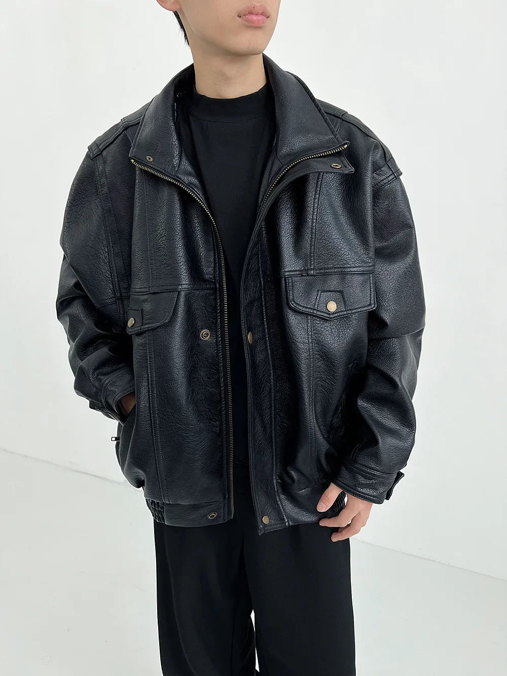Men's Collar Biker Jacket