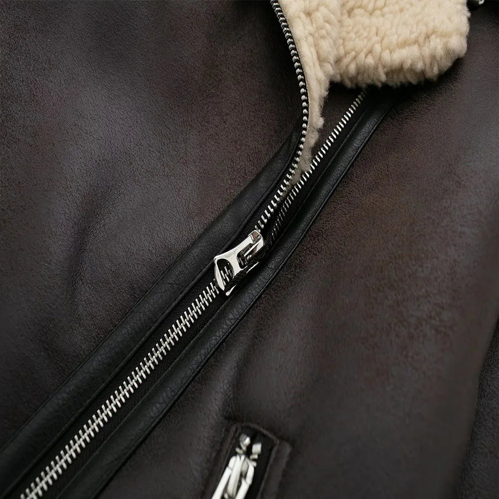Women's Wool Leather Jacket