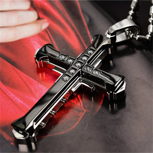 Men's All Black Christian Jesus Cross