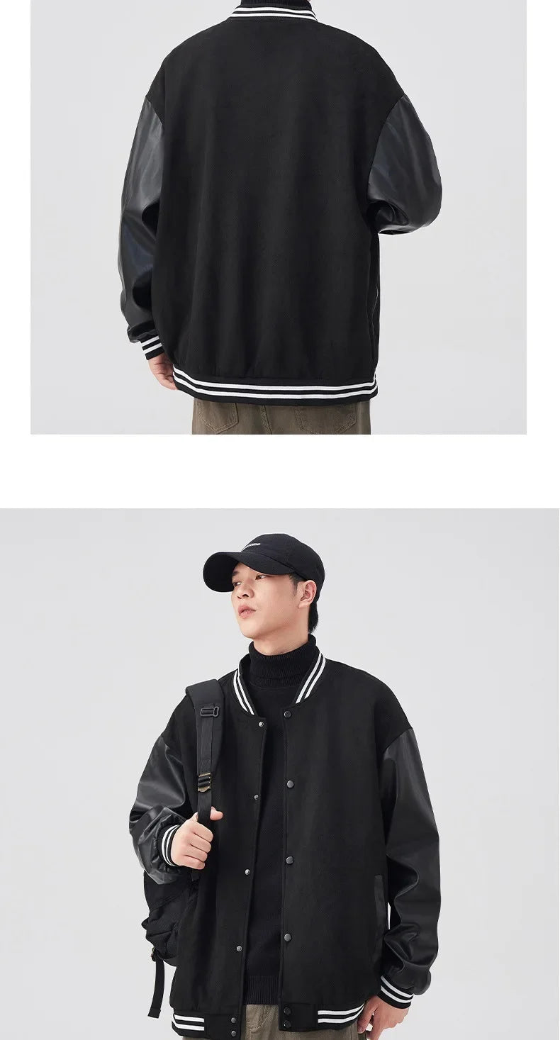 Men's Leather Sleeve Varsity Jacket