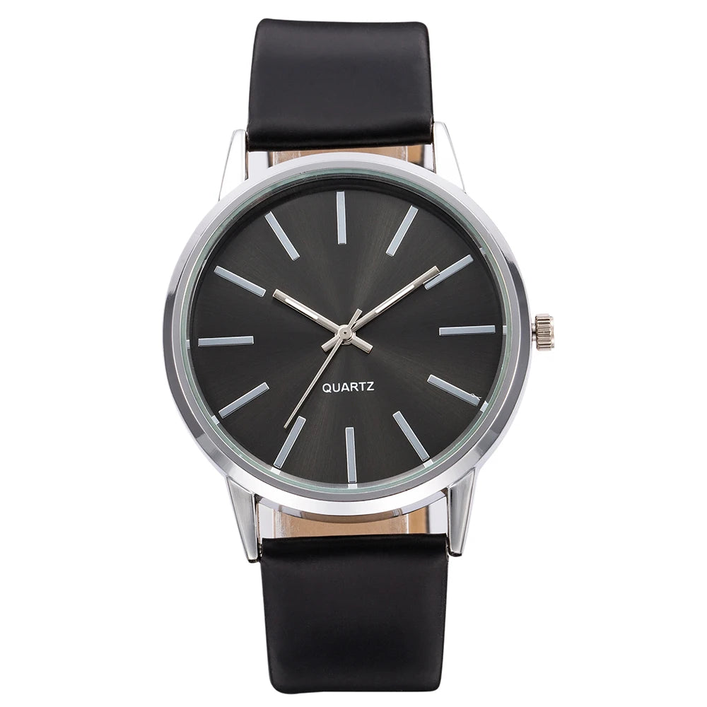 Men's Minimalist Leather Strap Wrist Watch