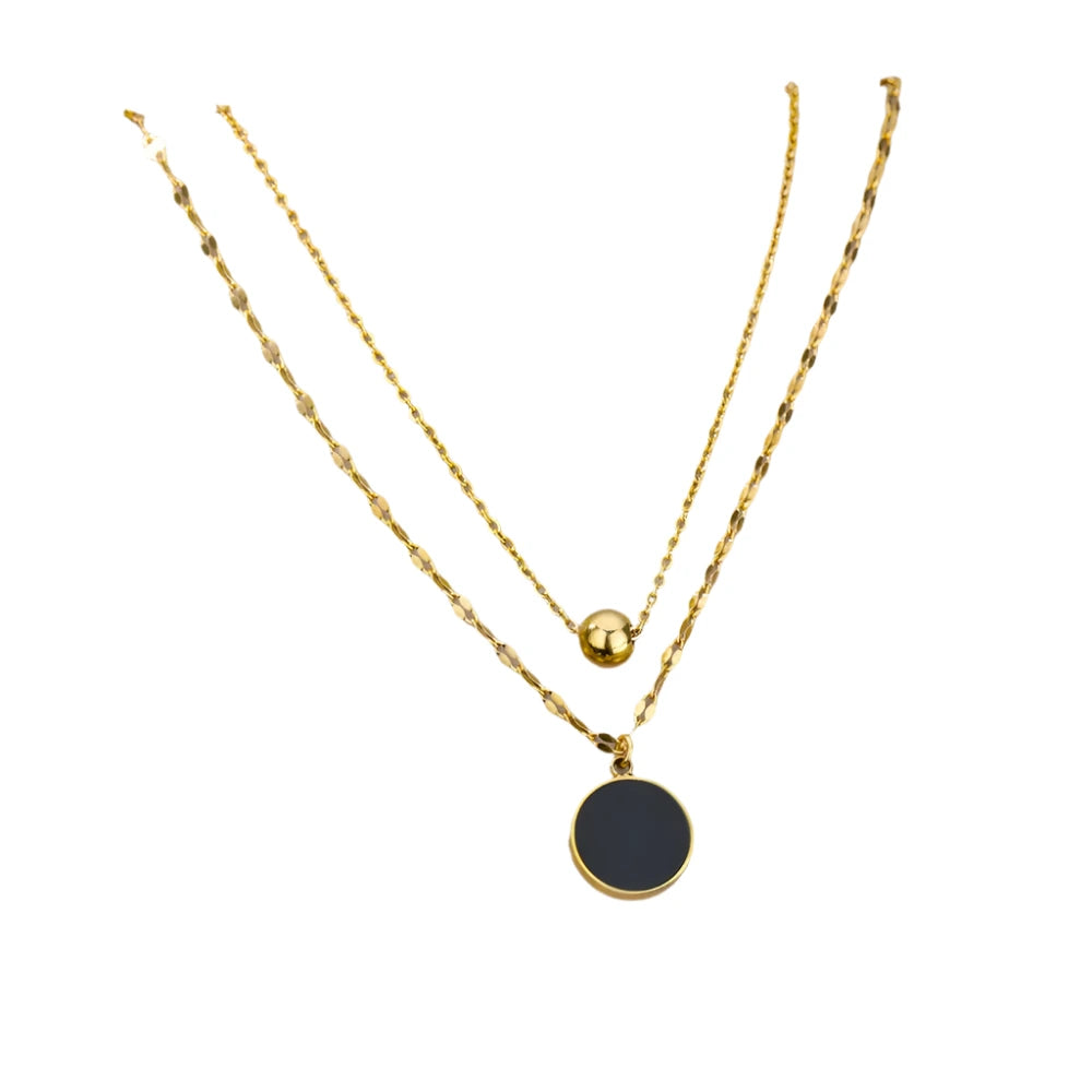 Women's Golden Multilayer Clavicle Lariat Necklace