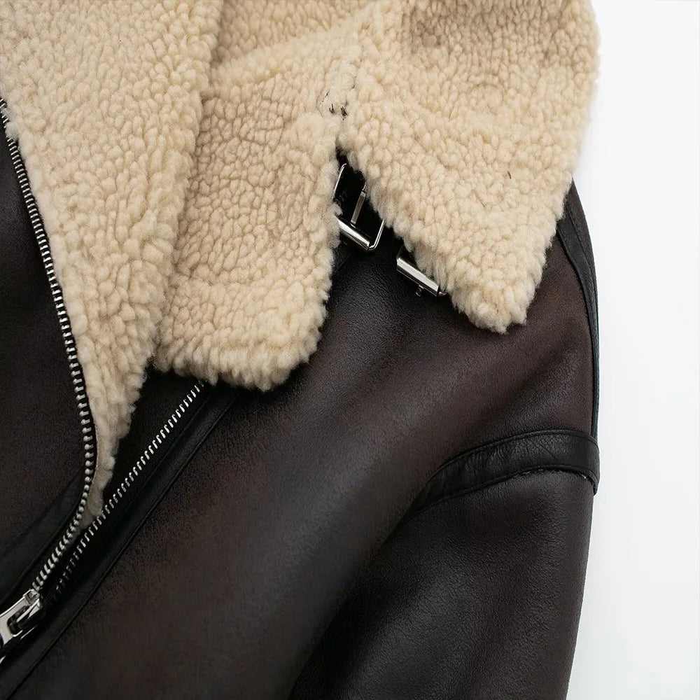 Women's Wool Leather Jacket