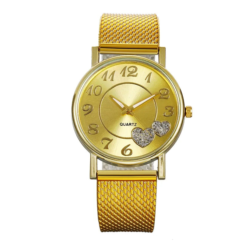 Women's Stainless Steel Rose Quartz Watch