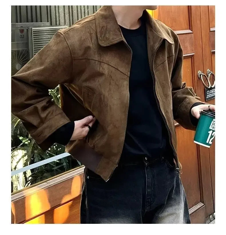 Men's Suede Zip up Jacket