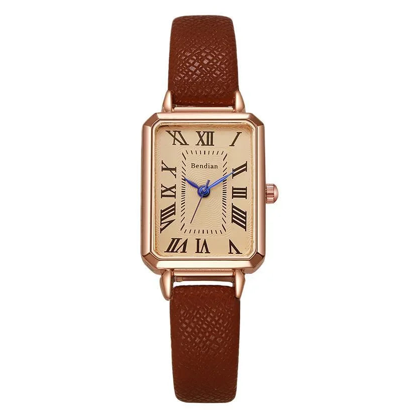 Women's Minimalist Leather Quartz Wrist Watch