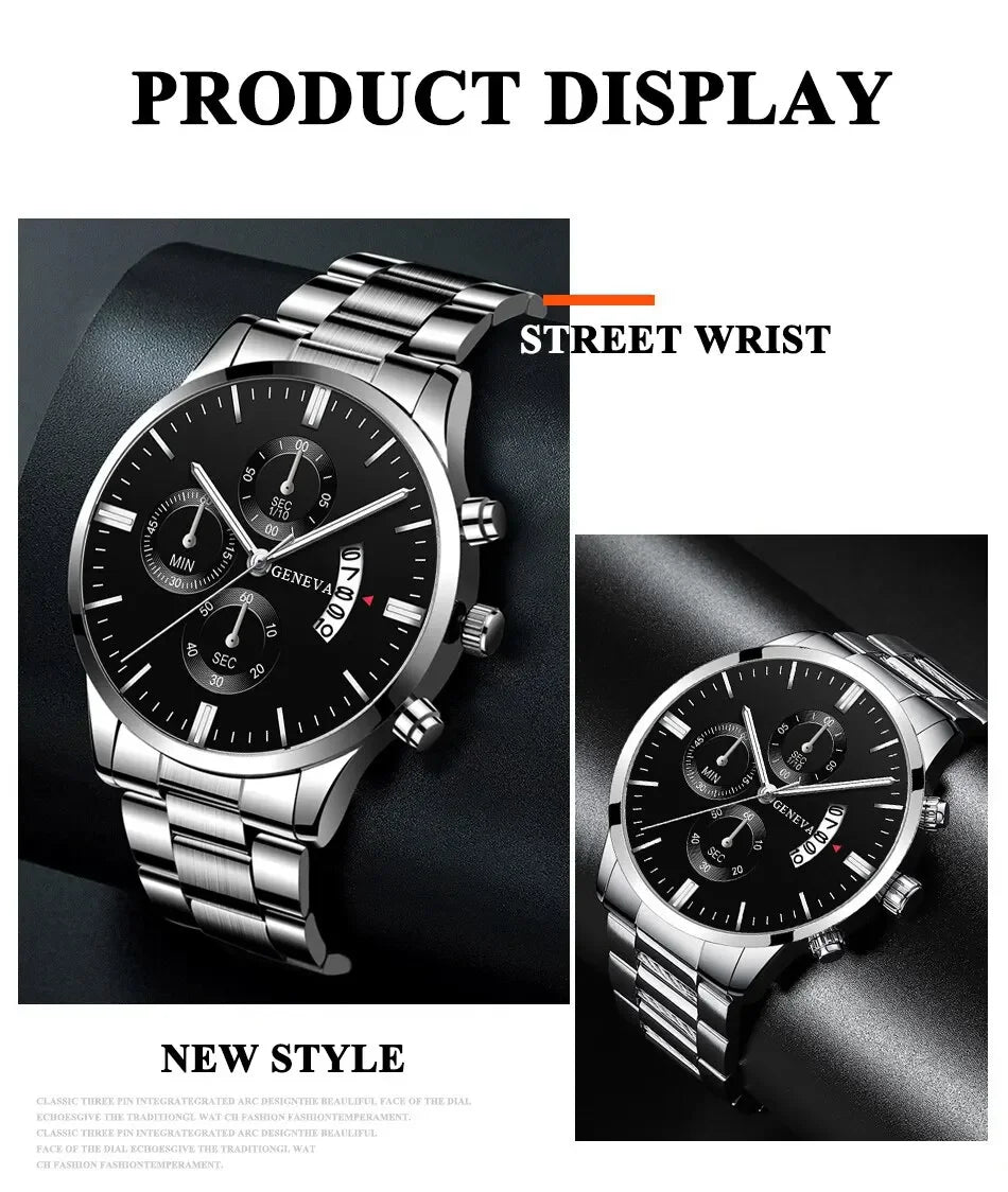 Men's Silver Metal Wrist Watch