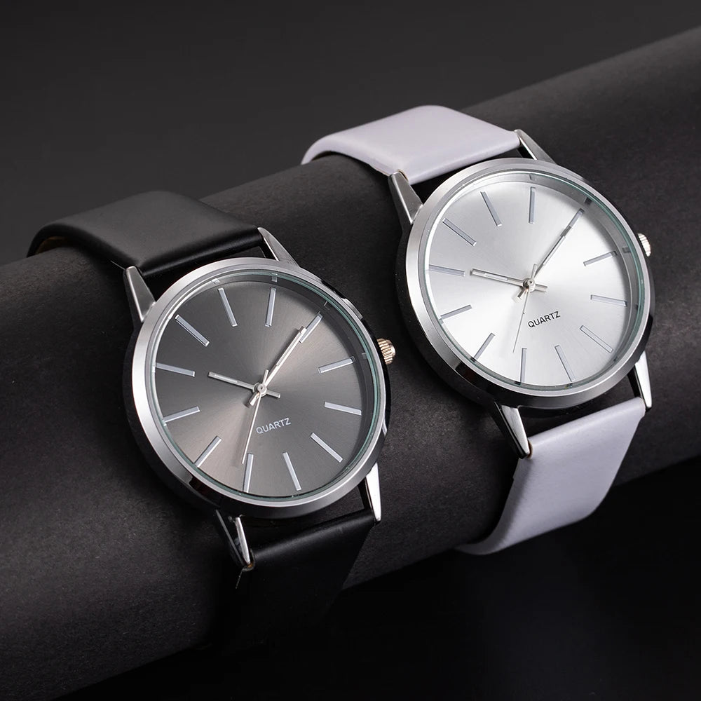 Men's Minimalist Leather Strap Wrist Watch