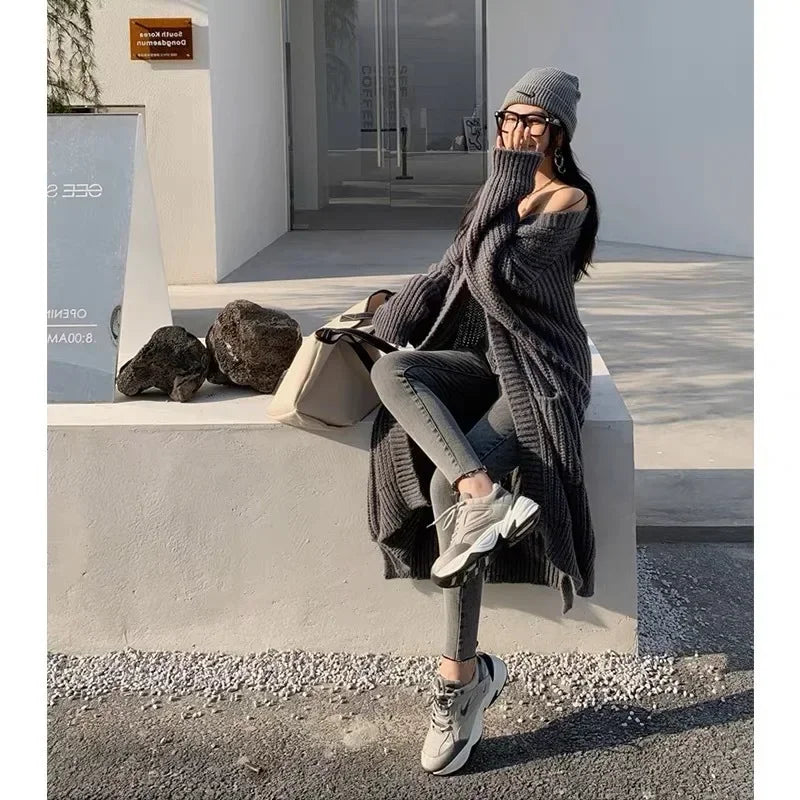 Women's Long Knitted Cardigan