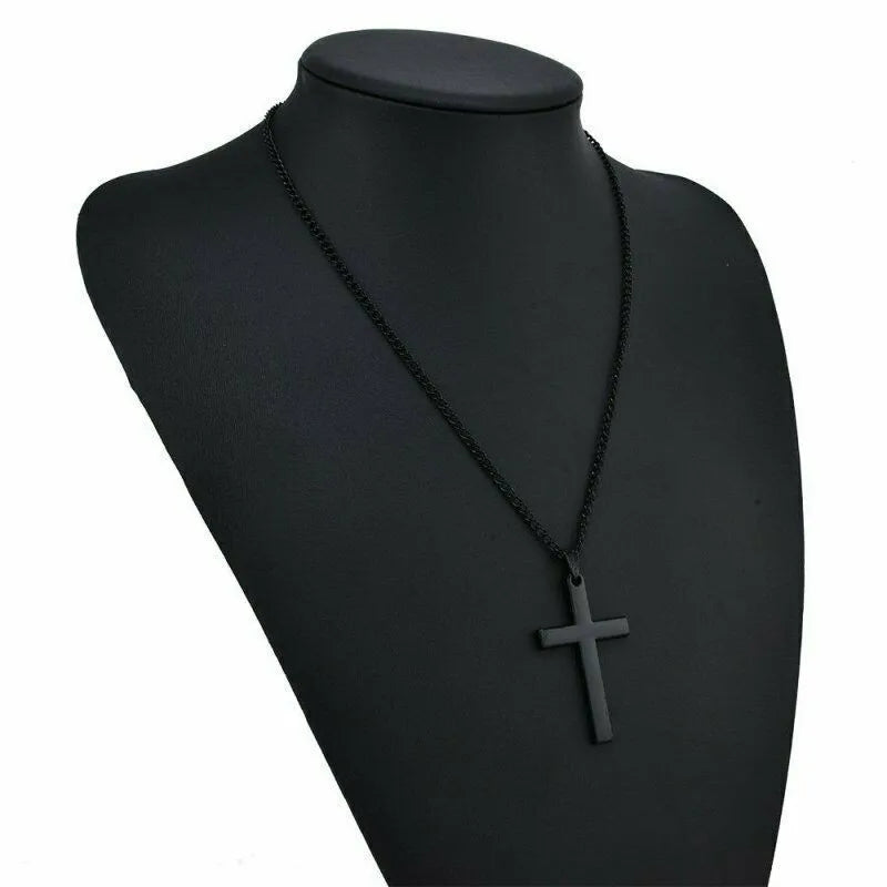 Men's Christian Cross Minimalist Stainless Steel Necklace