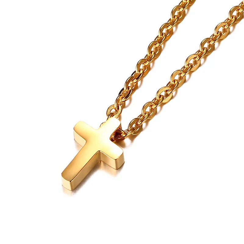 Women's Minimalist Christian Style Golden Necklace