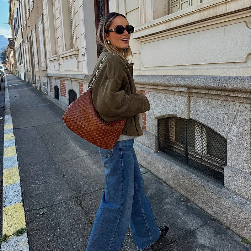 Women's Loose-Fitted Bomber Jacket