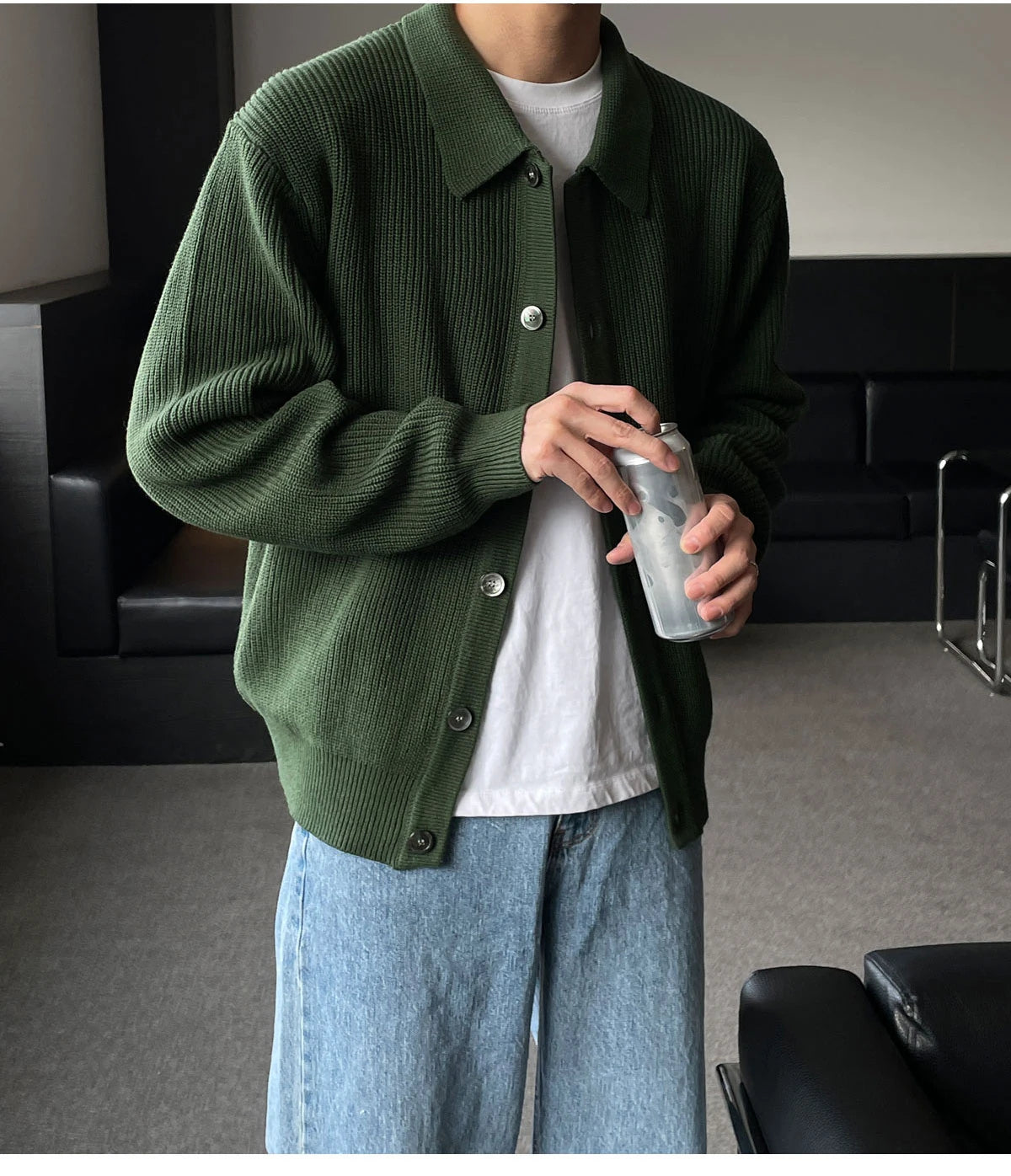 Men's Knitted Button Jacket