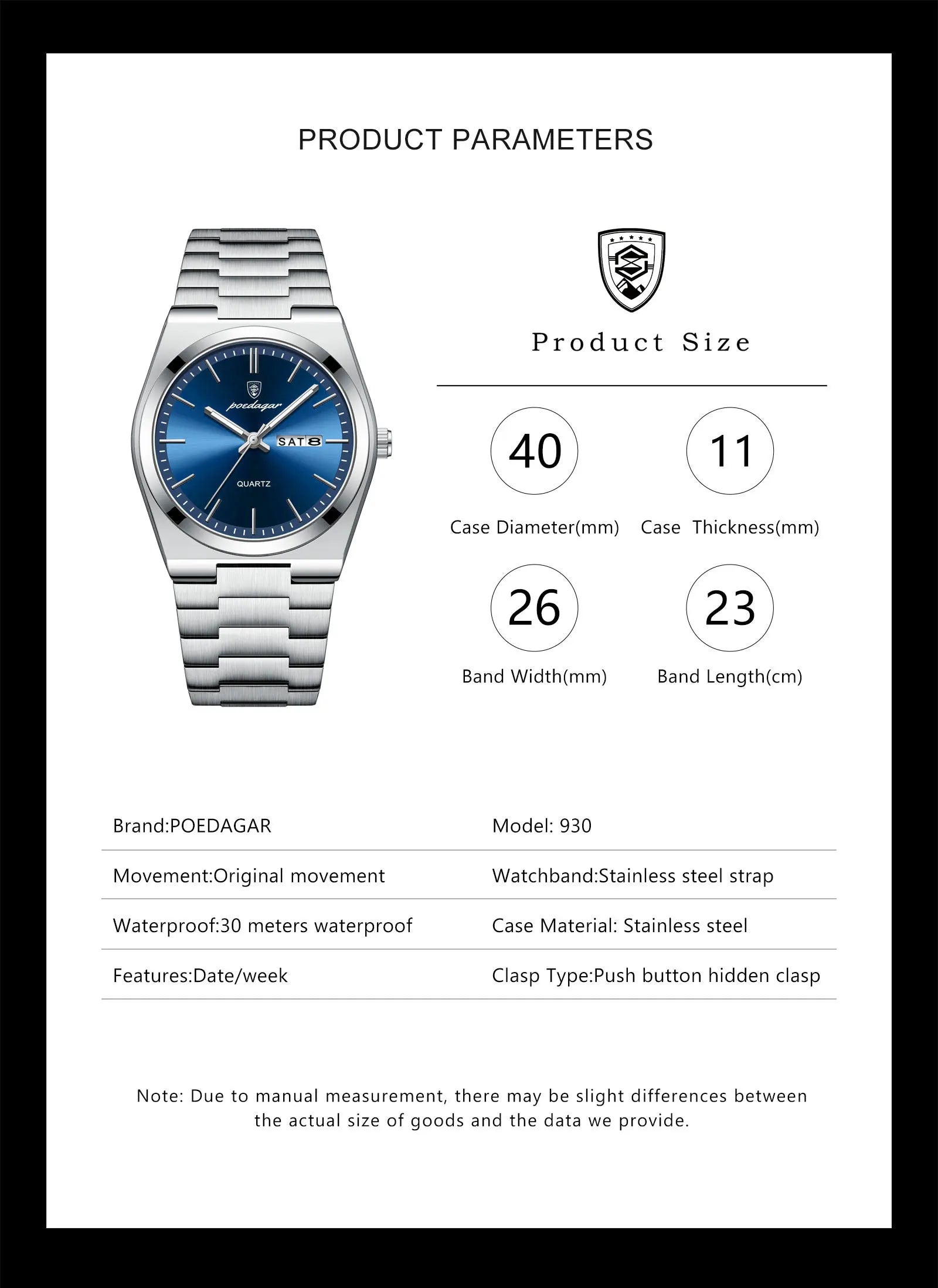 Men's Sleek Metal Watch