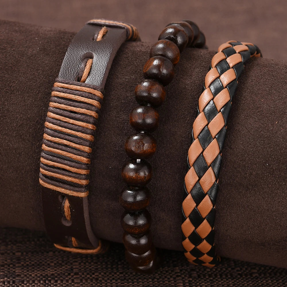 Men's Brown Leather Strap Wrist Watch