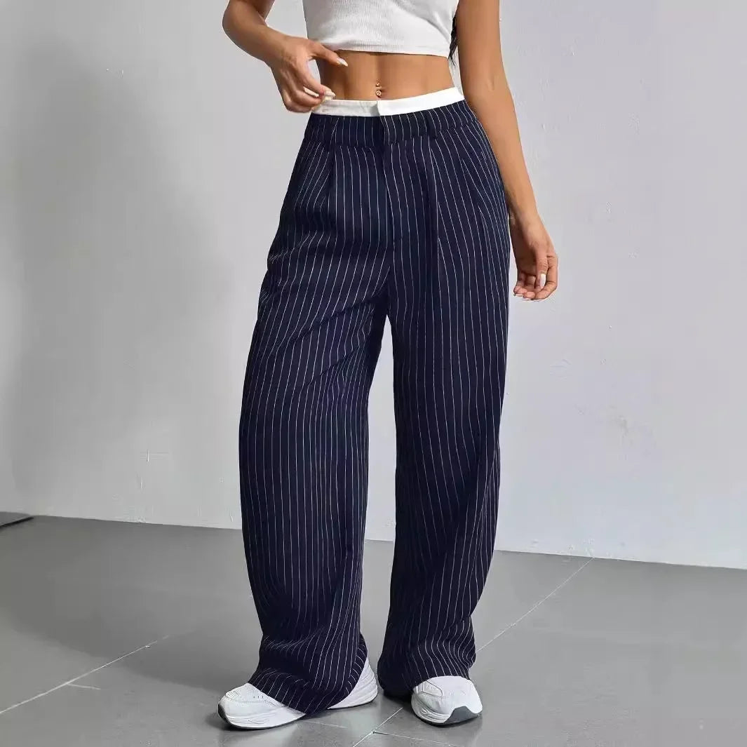 Women's Striped Loose Fit Pants