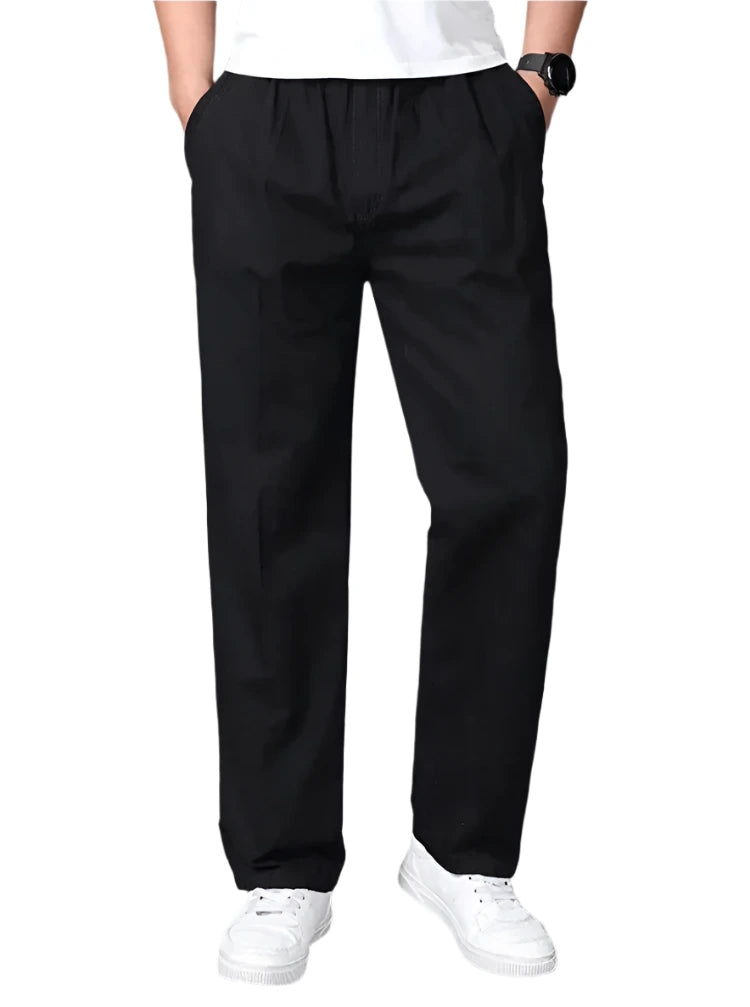 Men's Straight Loose Fit Khaki Pants