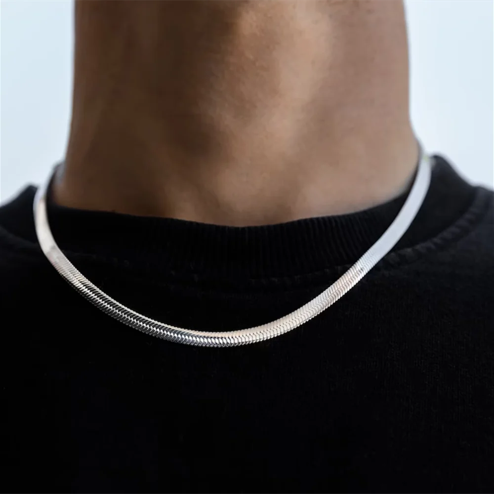 Men's Smooth Surface Stainless Steel Necklace