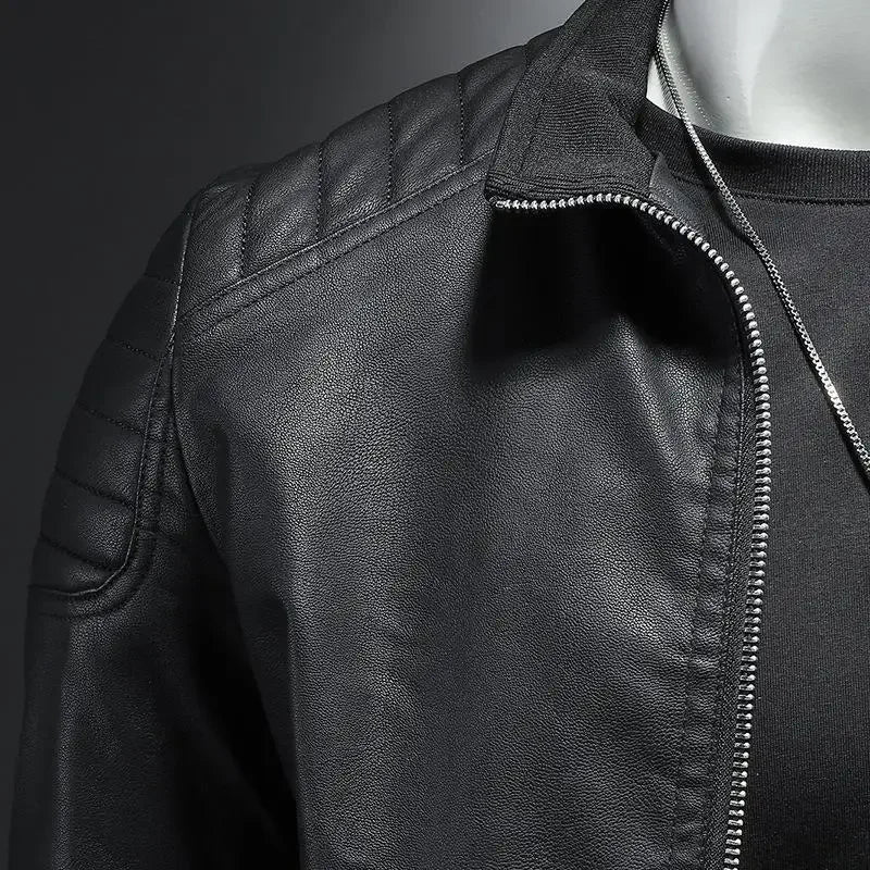 Men's Fitted Biker Leather Jacket