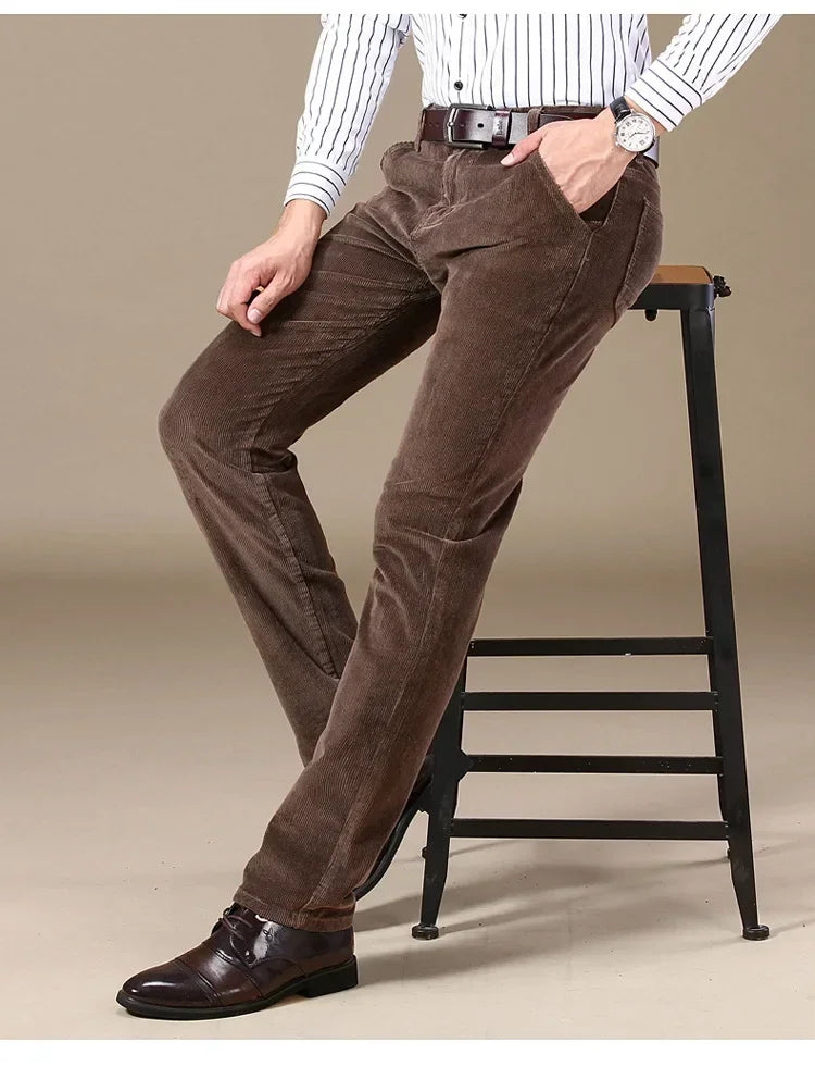 Men's Slim Fit Elastic Corduroy Pants
