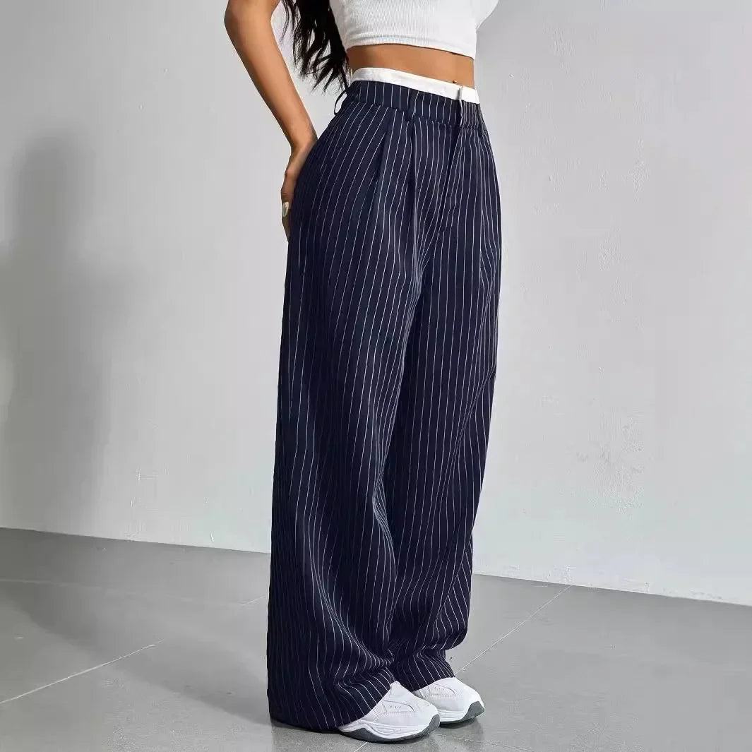 Women's Striped Loose Fit Pants