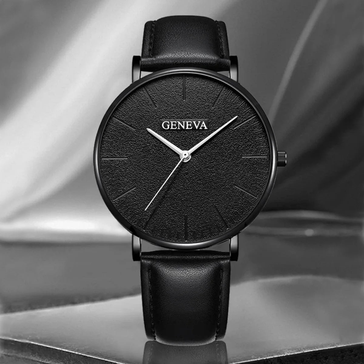 Men's Minimalist Black Wrist Watch