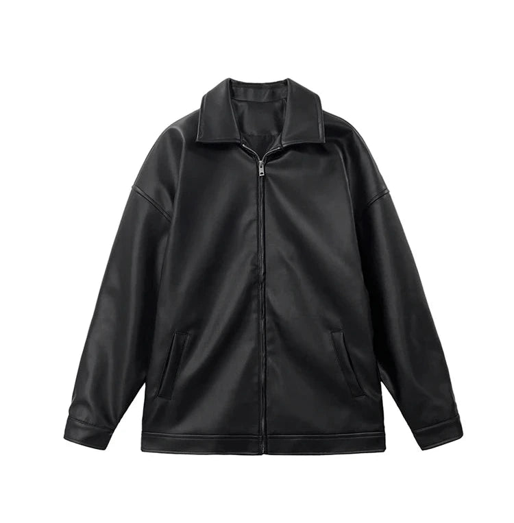 Men's Sleek Bomber Leather Jacket