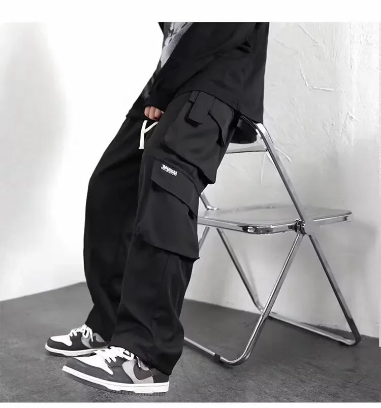 Men's Fleece Cargo Pants Elastic Waist