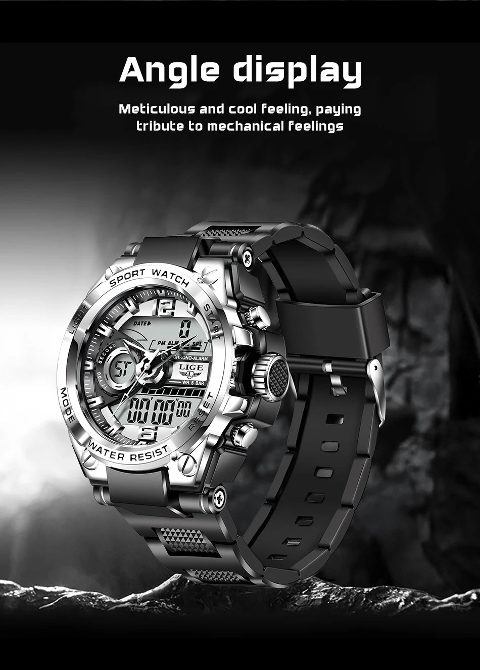 Men's Military Style Bulky Wrist Watch