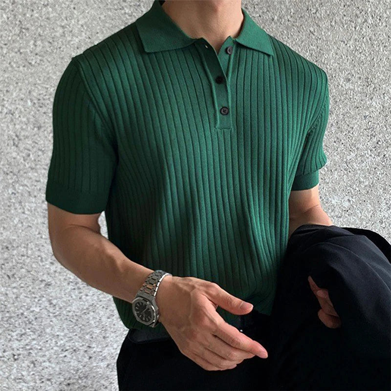 Men's Knitted Collared Shirt