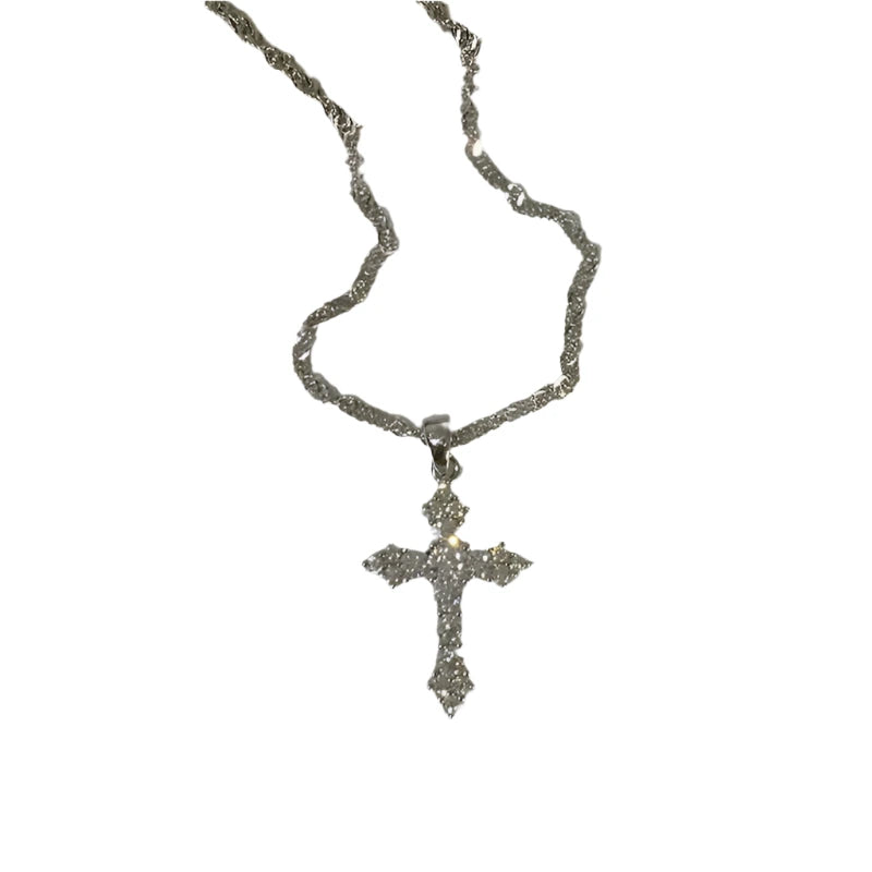 Women's Christian Cross gothic Style Crystal Necklace