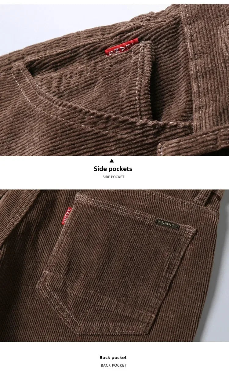 Men's Slim Fit Elastic Corduroy Pants