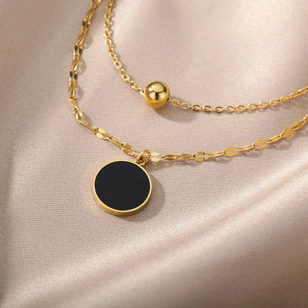 Women's Golden Multilayer Clavicle Lariat Necklace