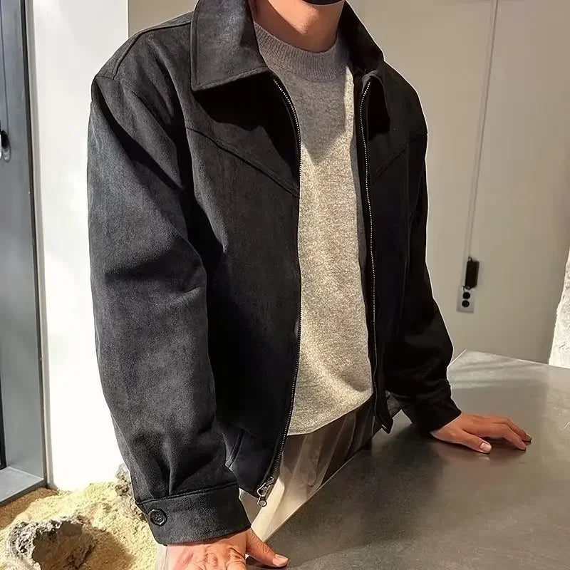 Men's Suede Zip up Jacket