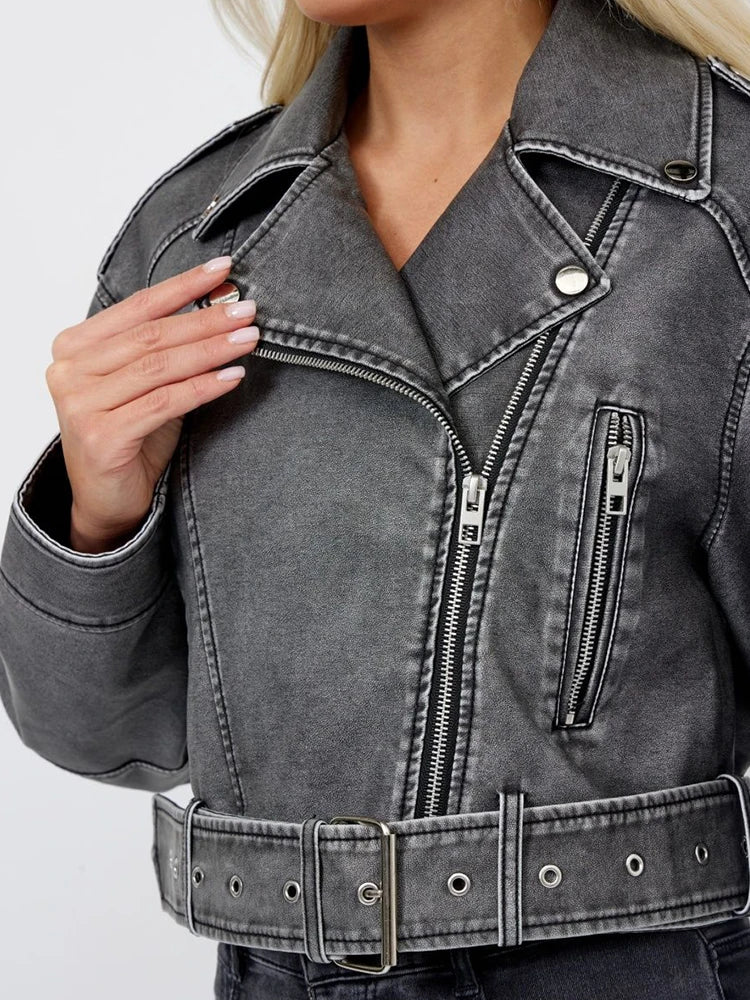 Women's Vintage Style Leather Jacket