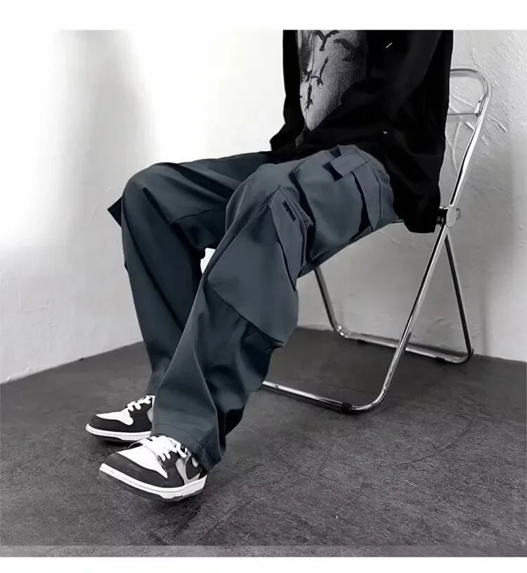 Men's Fleece Cargo Pants Elastic Waist