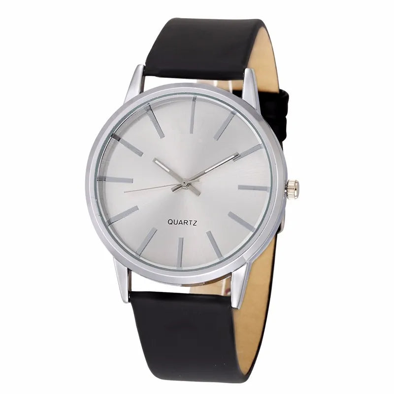 Men's Minimalist Leather Strap Wrist Watch