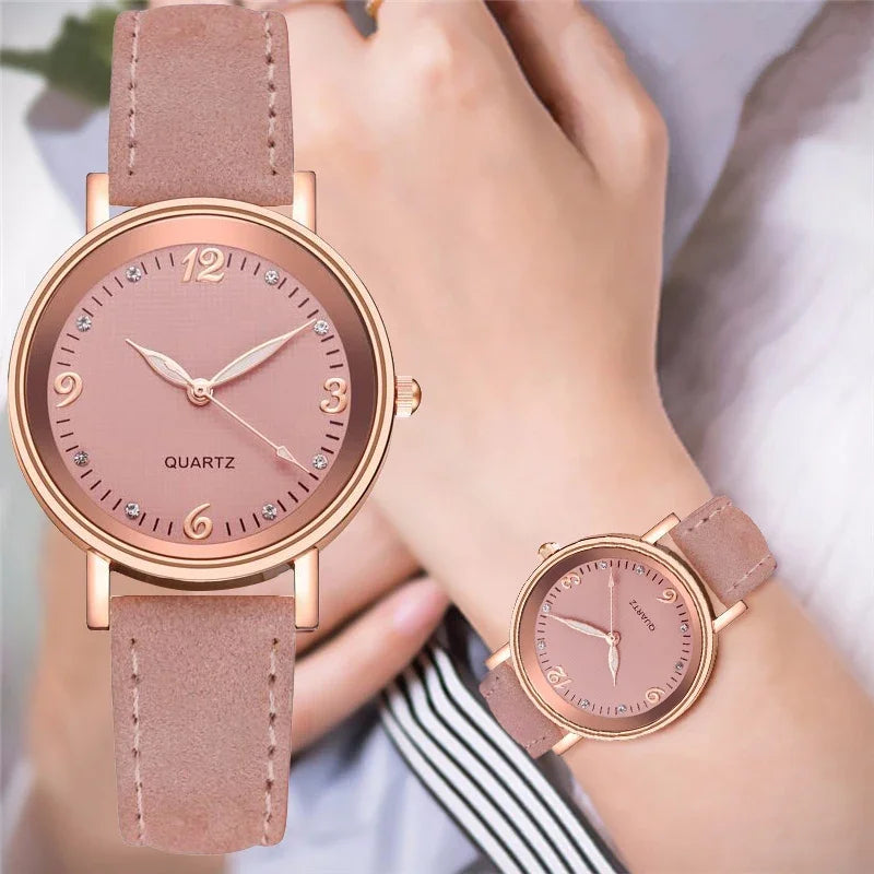 Women's Suede Wrist Watch
