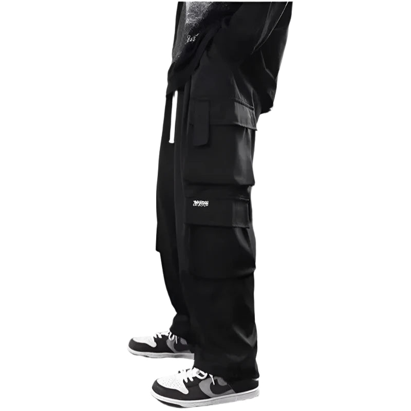 Men's Fleece Cargo Pants Elastic Waist