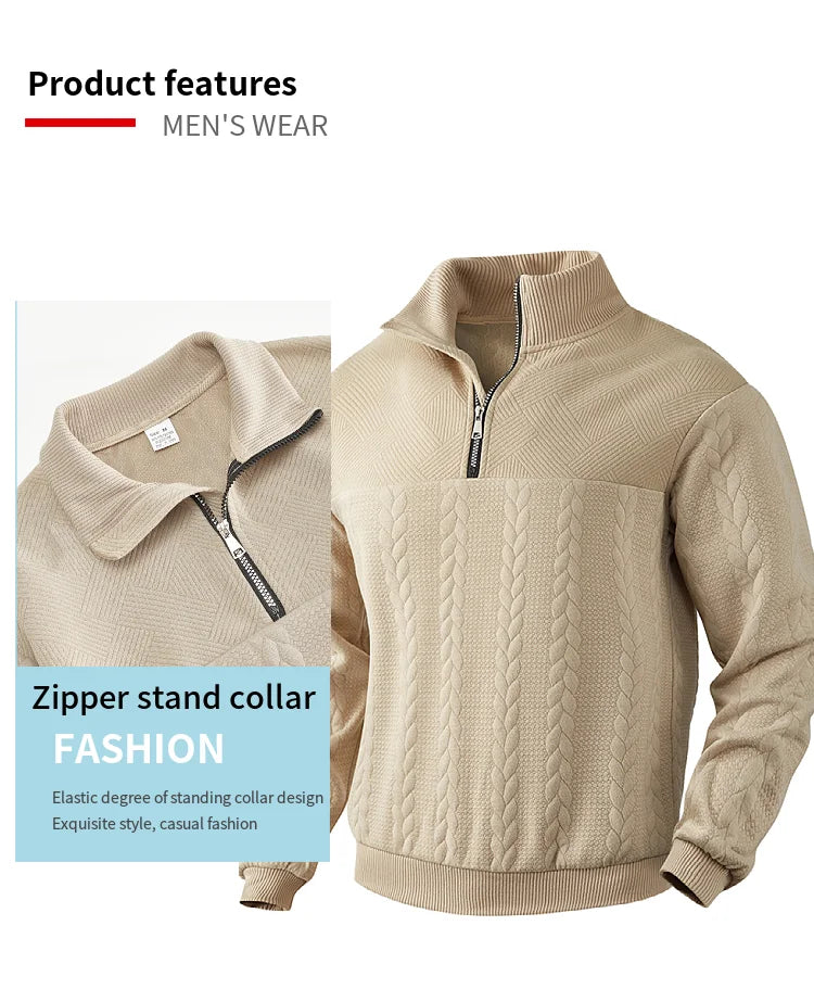 Men's Knitted Fleece ZIp up Hoodie