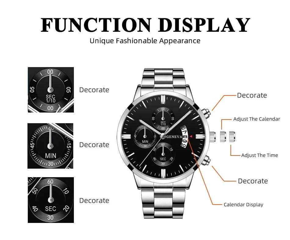Men's Silver Metal Wrist Watch